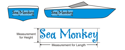 Boat lettering measurement