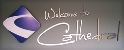 Church sign - 3D letters mounted on wall