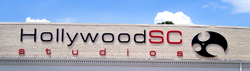 Studio sign with plastic formed 3D letters and logo