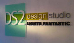 Floating sign with 3d letters in acrylic
