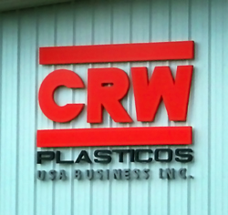 Sign made with injection molded 3D letters