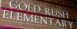 Elementary school sign with 3D letters