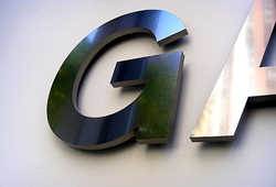 Metal letter close-up
