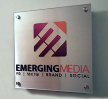 Emerging Media Acrylic Sign