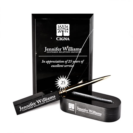 Marble Plaque and Office Accessories