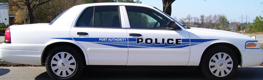 picture of a car with vinyl lettering and graphics