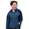 Picture of a woman wearing a zip up jacket