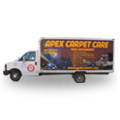 Picture of a box truck with vinyl lettering