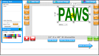 Screenshot of SignMagic Online Design Center