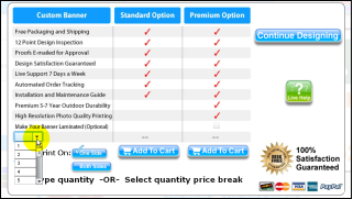 Screenshot: Instantly Price your Custom Sign