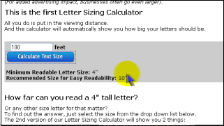 We will give you the minimum size your letters should be