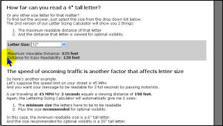 Choose your custom signage letter size