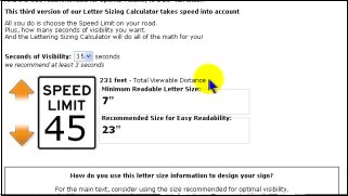 We will give you the minimum size your letters should be